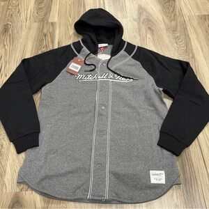 Mitchell & Ness Baseball Post-Season Button Down Hoodie Men’s Size Large $85 NWT
